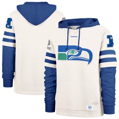  Seattle Seahawks '47 Split Zone Cornerback Duo Lacer Hoodie - Cream