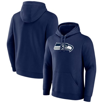 Seattle Seahawks Primary Team Logo Fitted Pullover Hoodie - College Navy