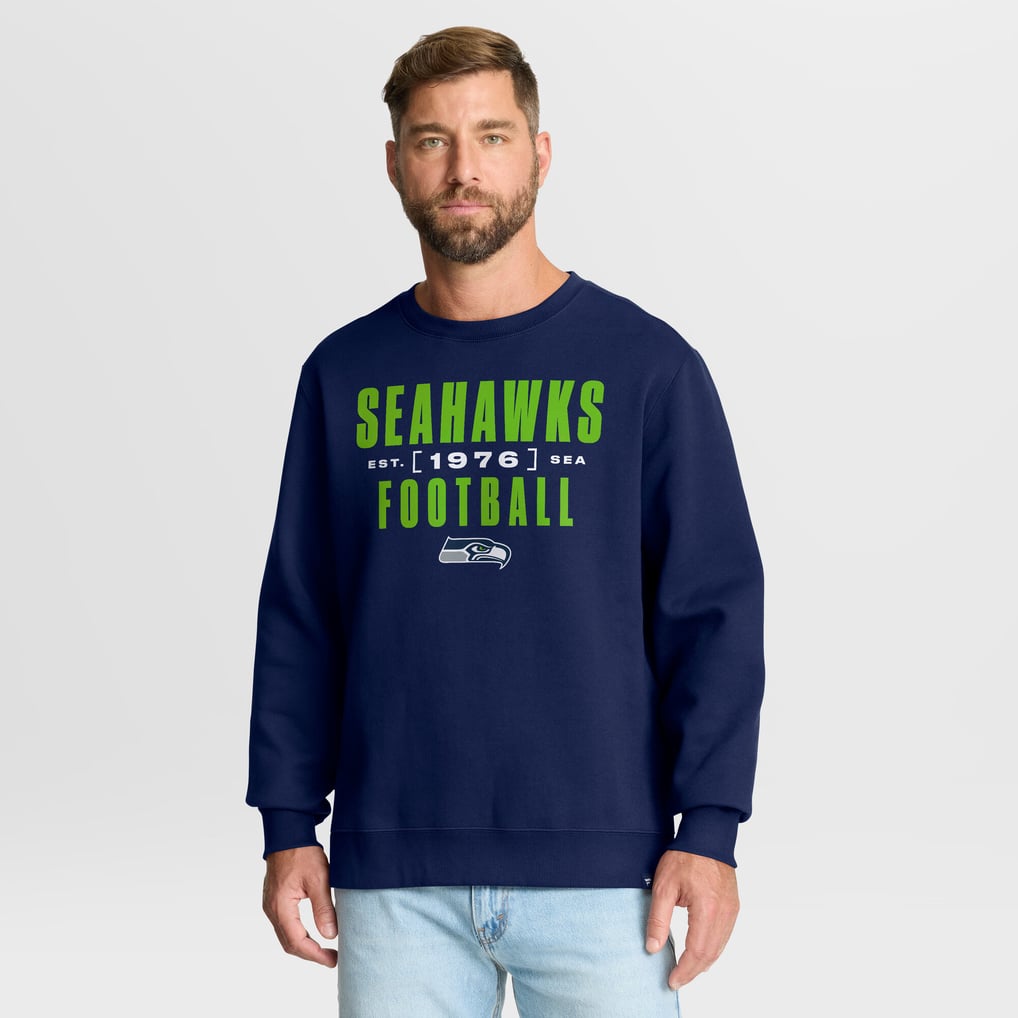 Seattle Seahawks Fanatics Powerful Throw Legacy Pullover Sweatshirt - College Navy