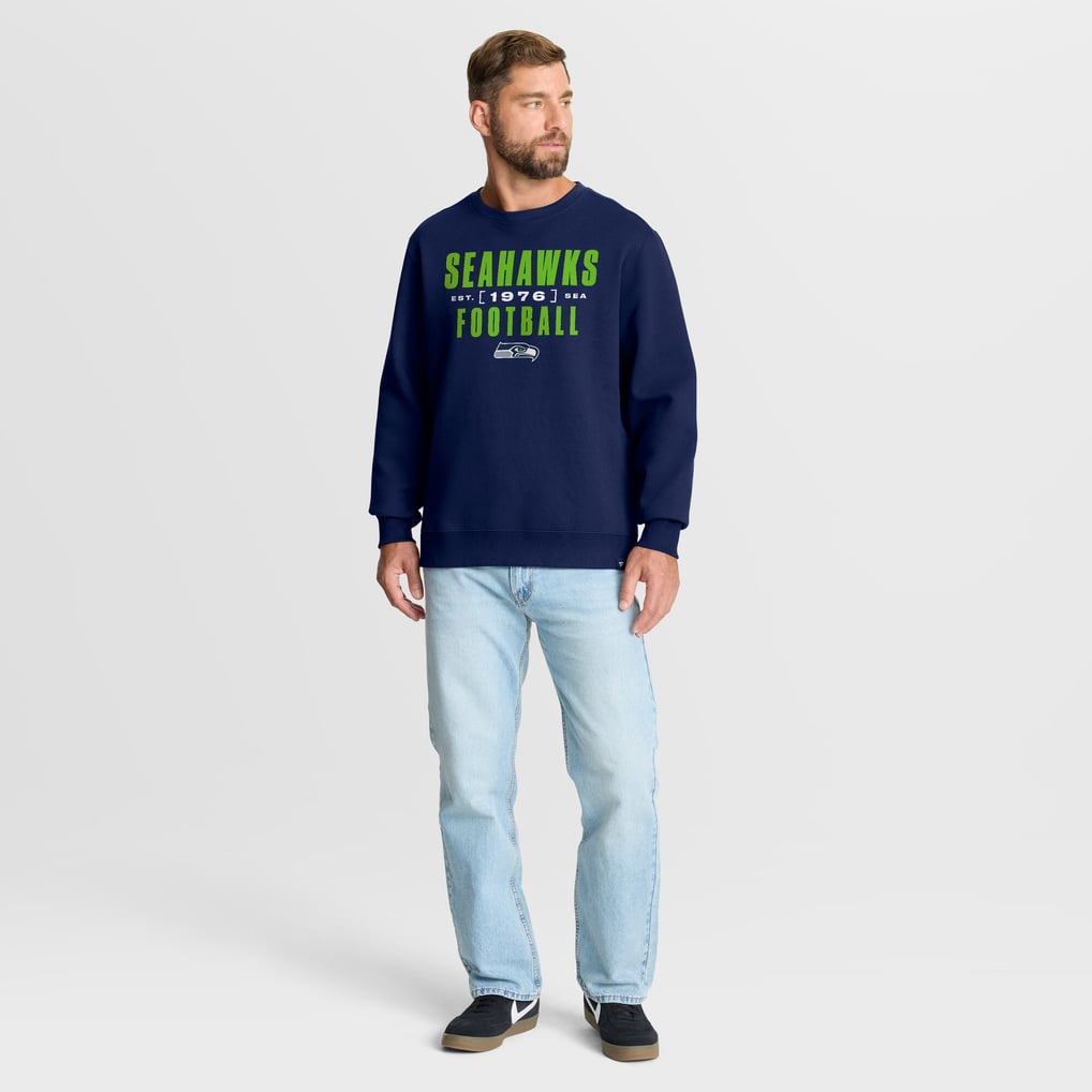 Seattle Seahawks Fanatics Powerful Throw Legacy Pullover Sweatshirt - College Navy