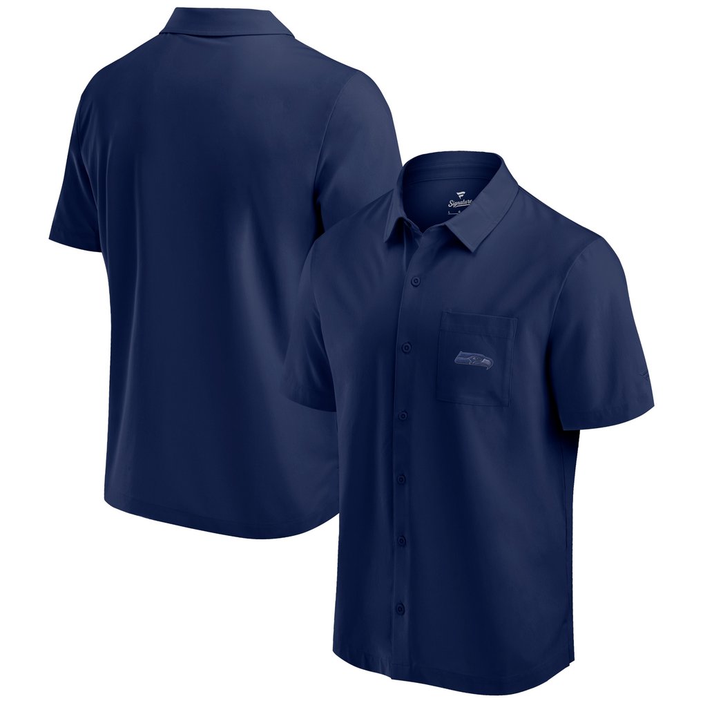 Seattle Seahawks Fanatics Front Office Button-Up Shirt - Navy