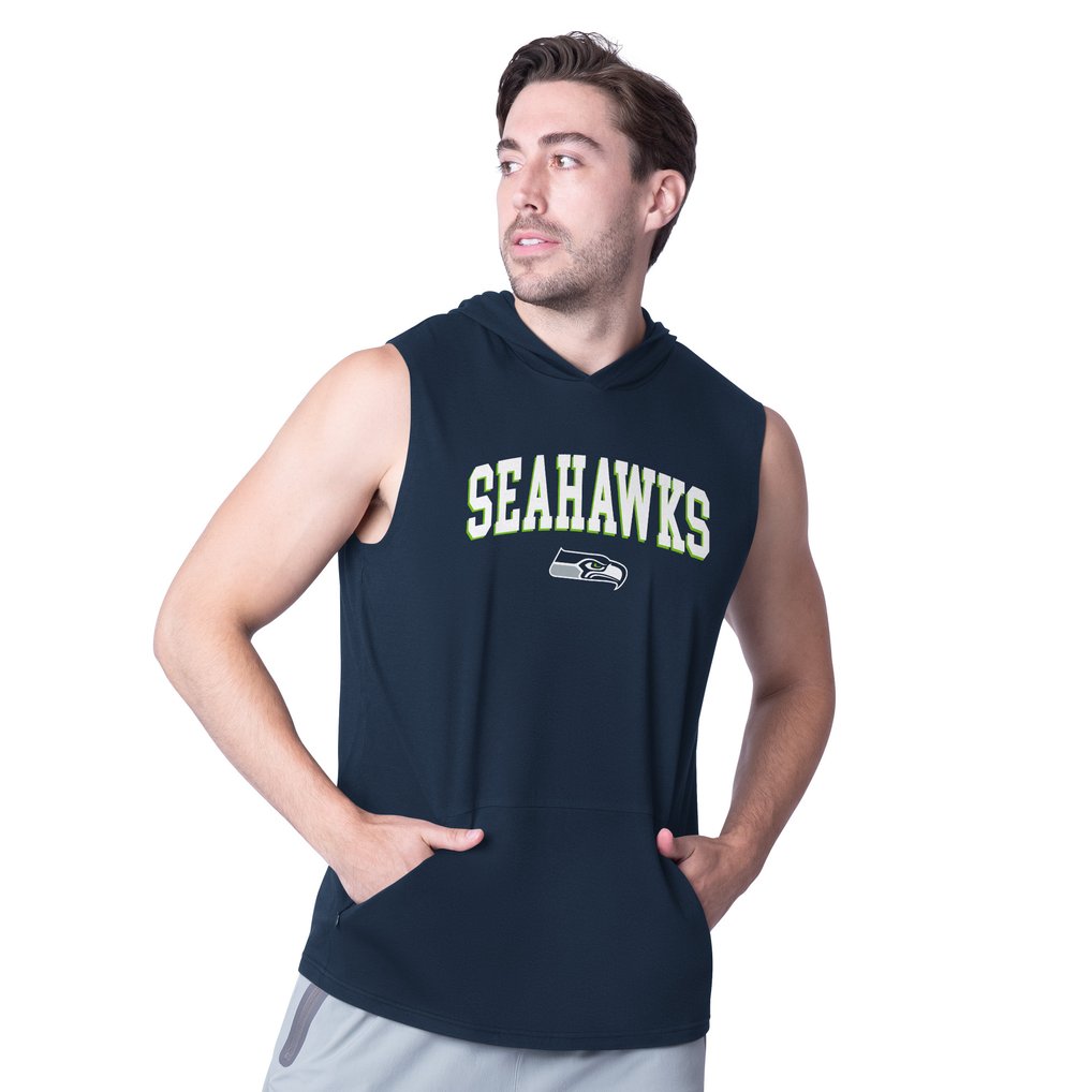 Seattle Seahawks MSX by Michael Strahan Action Sleeveless Pullover Hoodie - College Navy