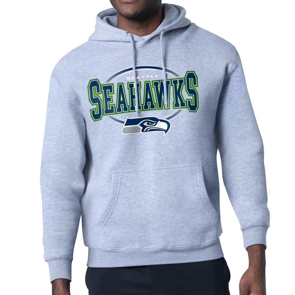 Seattle Seahawks Starter Team Track Graphic Pullover Hoodie - Heather Gray