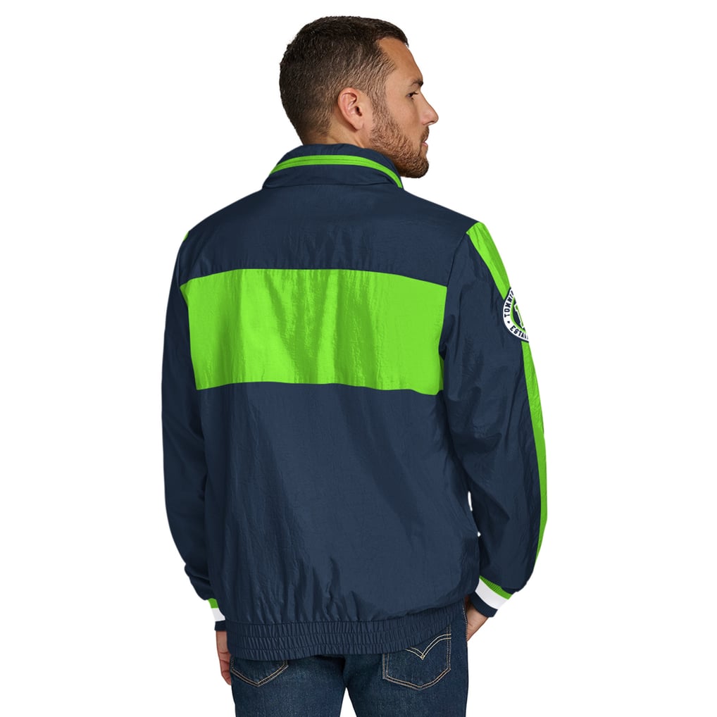 Seattle Seahawks Tommy Hilfiger Gael Lightweight Half-Zip Pullover Hoodie Jacket - College Navy