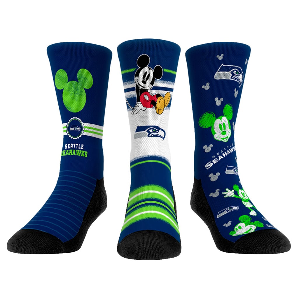 Seattle Seahawks Rock Em Socks Unisex Disney Three-Pack Crew Socks Set