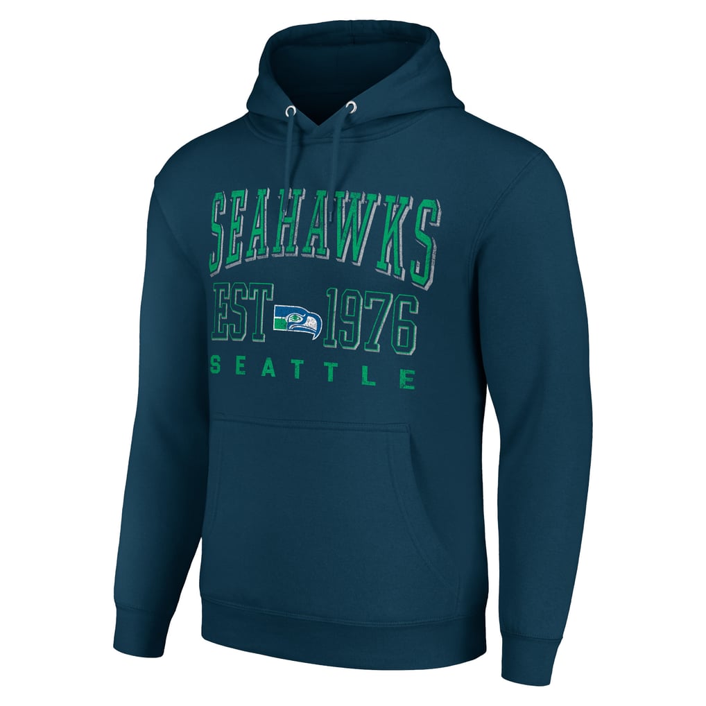 Seattle Seahawks Starter Unisex Throwback Logo Pullover Hoodie - College Navy