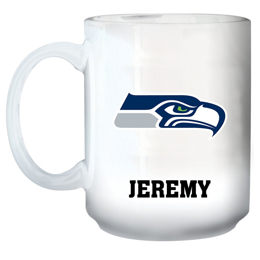 Seattle Seahawks 15oz. Personalized Mug - White