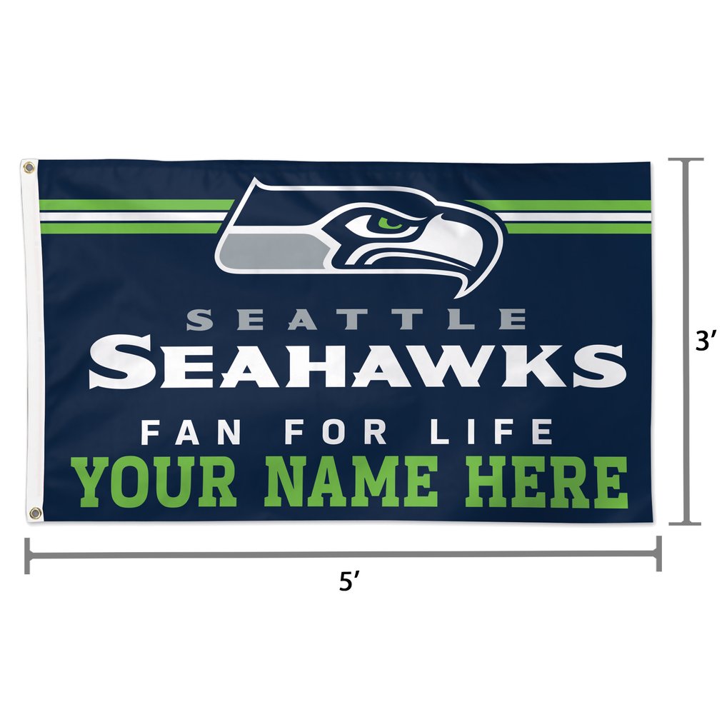 Seattle Seahawks WinCraft 3' x 5' One-Sided Deluxe Personalized Flag