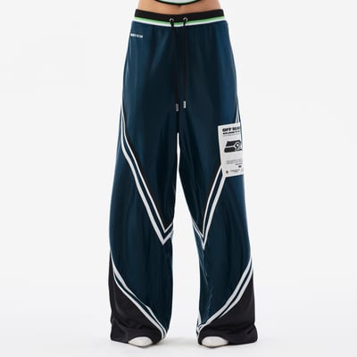 Seattle Seahawks Off Season Women's Shiny Chevron Track Pants - College Navy
