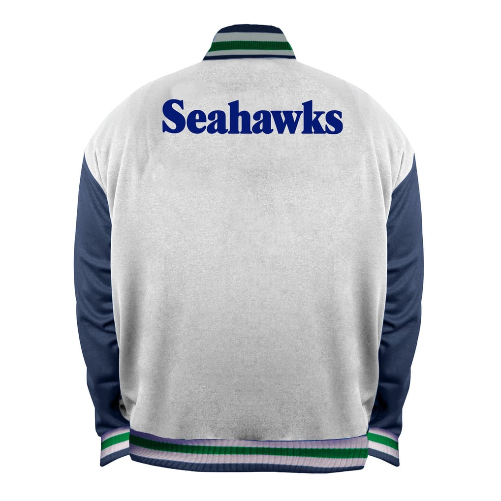 Seattle Seahawks Mitchell & Ness Women's Throwback Plus Size Full-Snap Satin Jacket - White