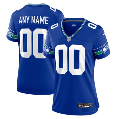 Seattle Seahawks Nike Women's Throwback Custom Jersey - Royal