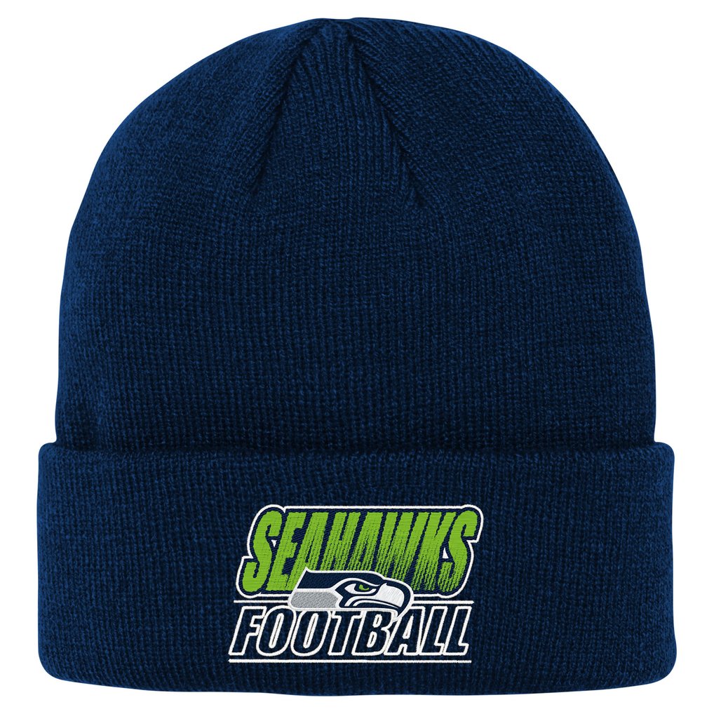  Seattle Seahawks Outerstuff Youth Team Gradient Cuffed Knit Hat - College Navy