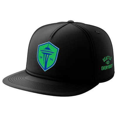 Seattle Sounders FC Paper Planes Unisex Snapback Hat - Black