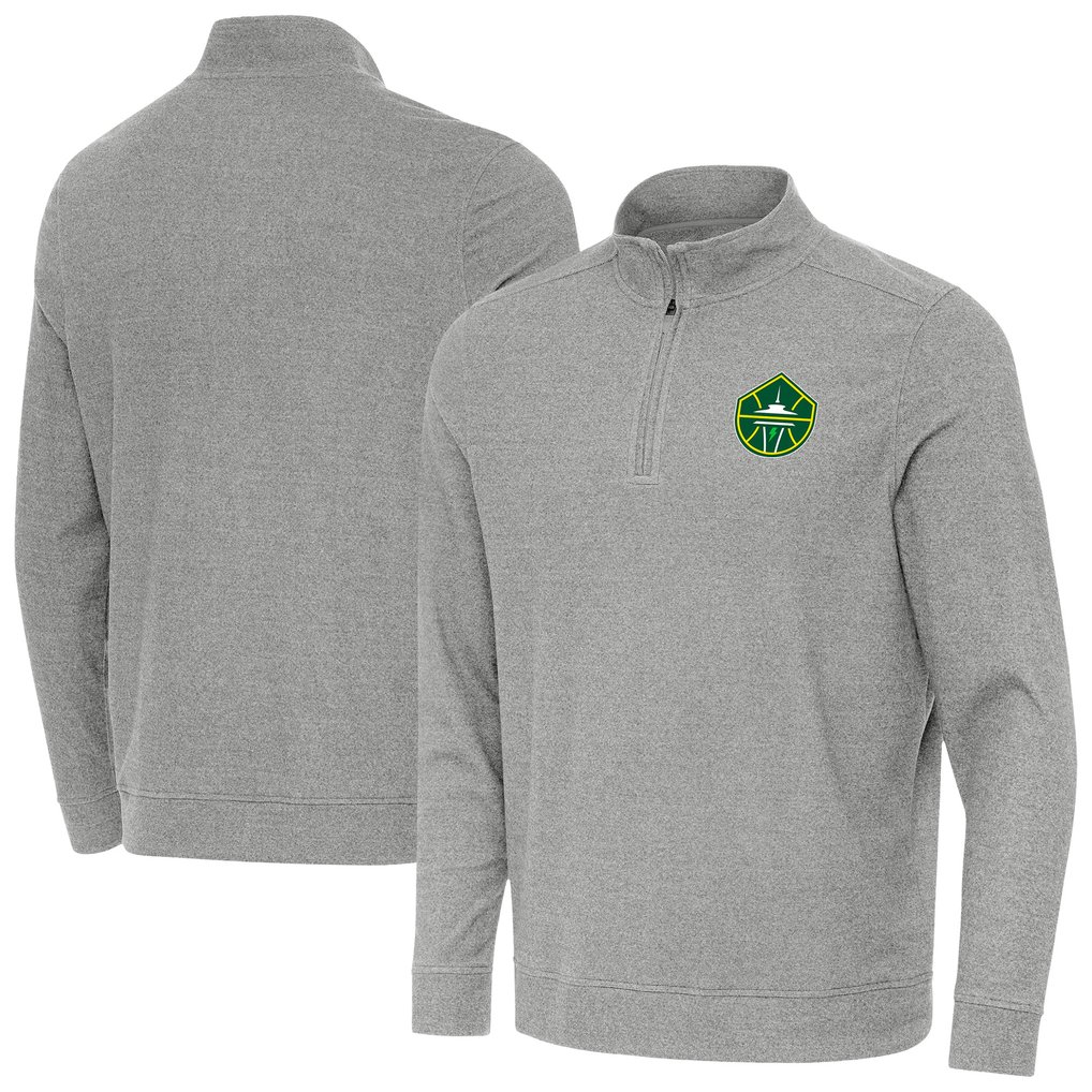 Seattle Storm Antigua Subtle Quarter-Zip Top - Heather Gray