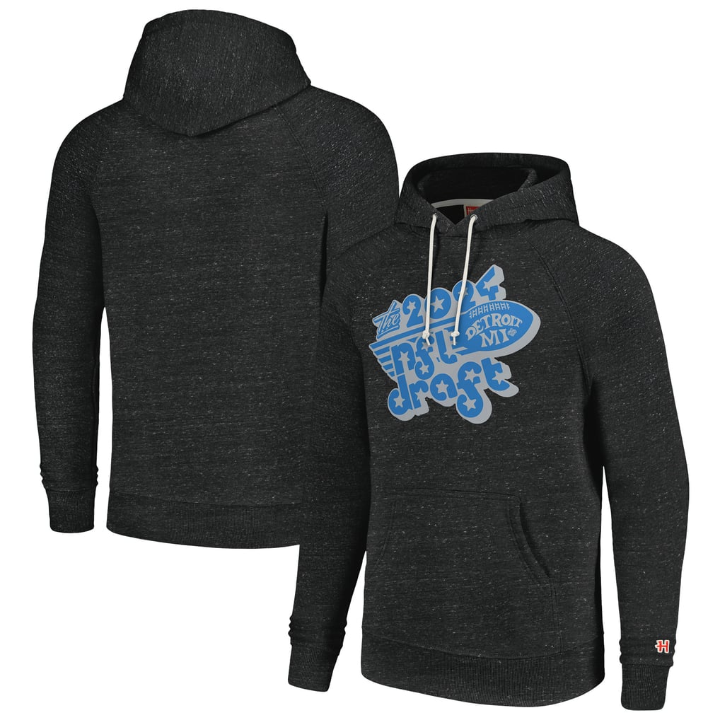 Homage 2024 NFL Draft Detroit Tri-Blend Raglan Pullover Hoodie - Charcoal