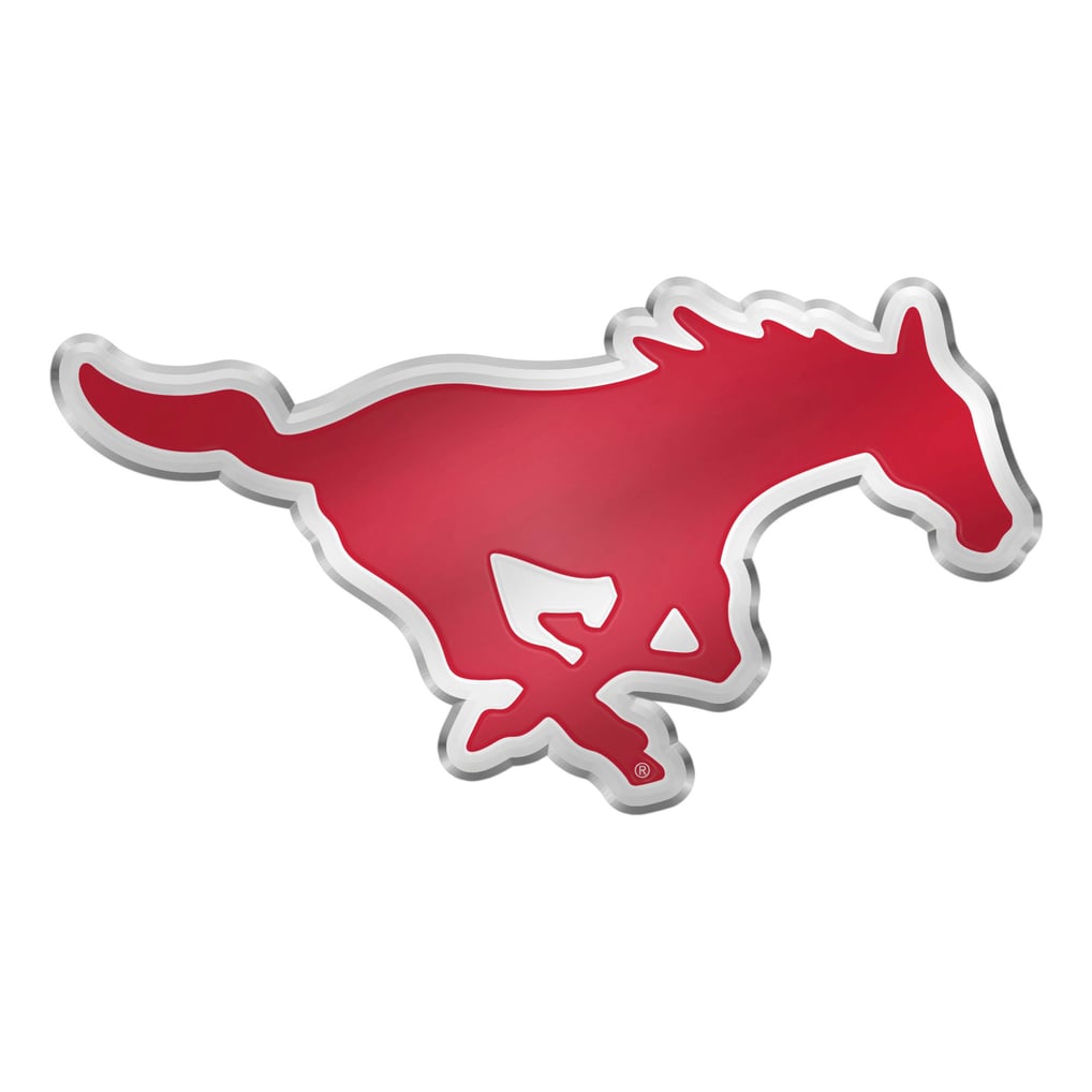 SMU Mustangs Logo Brands Embossed Color Auto Emblem