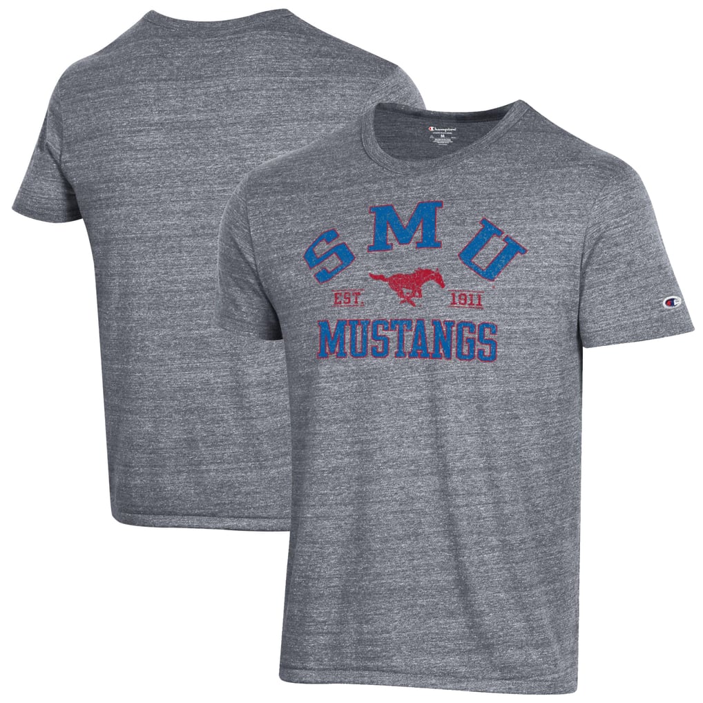 SMU Mustangs Champion Ultimate Tri-Blend T-Shirt - Heathered Gray
