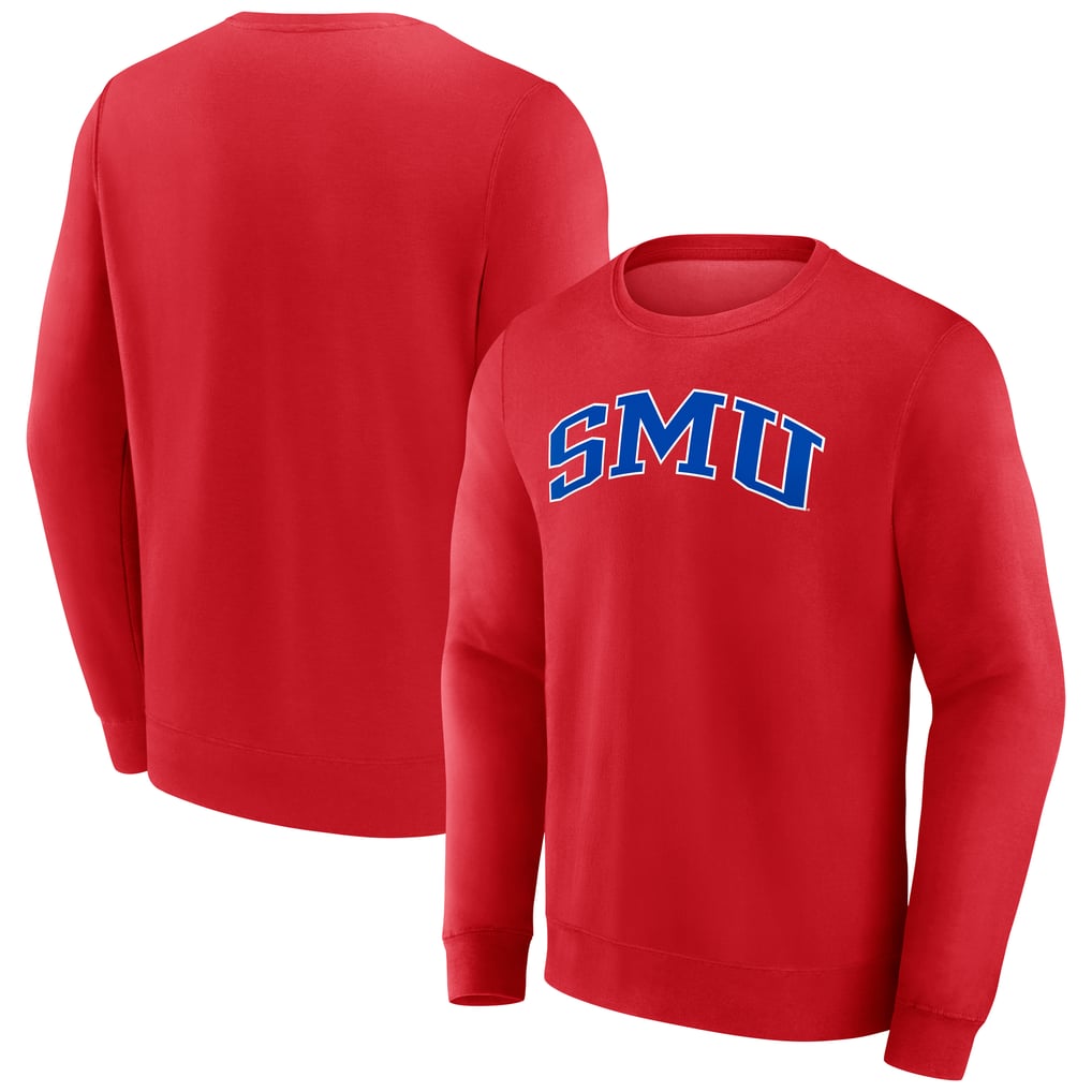 SMU Mustangs Short Name Fleece Pullover Sweatshirt - Red