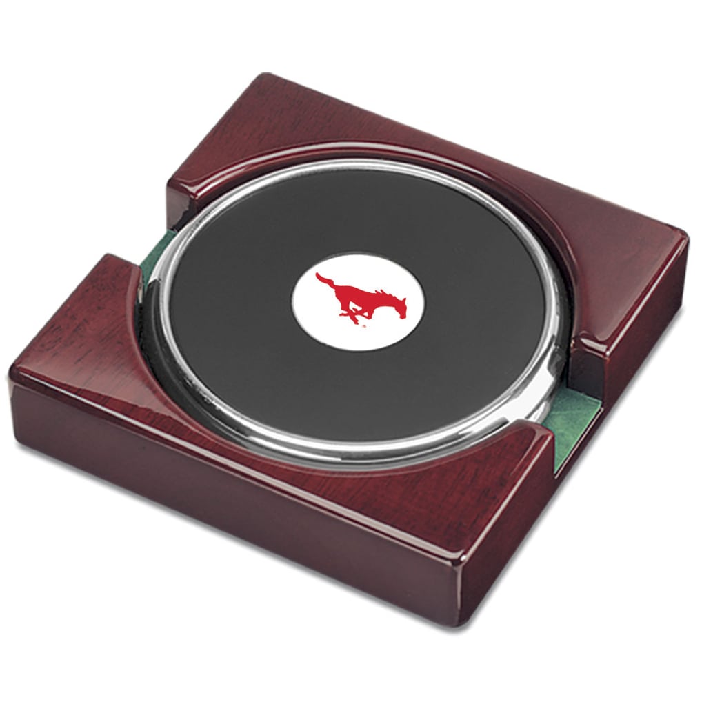 SMU Mustangs Two-Piece Coaster Set - Silver