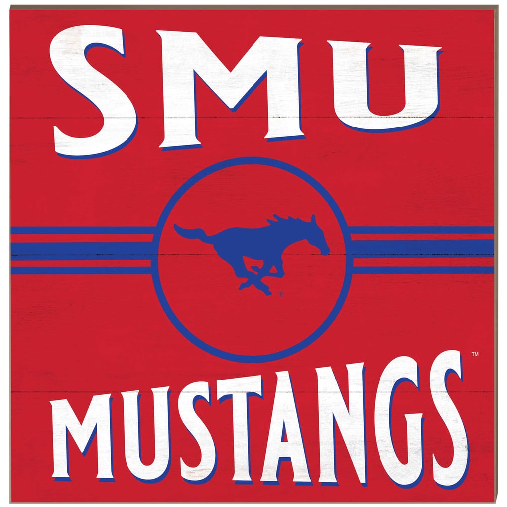 SMU Mustangs 10'' x 10'' Retro Team Sign