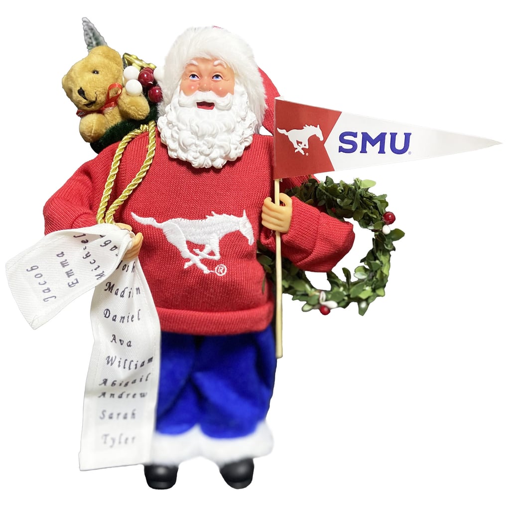 SMU Mustangs 12" Santa Figure