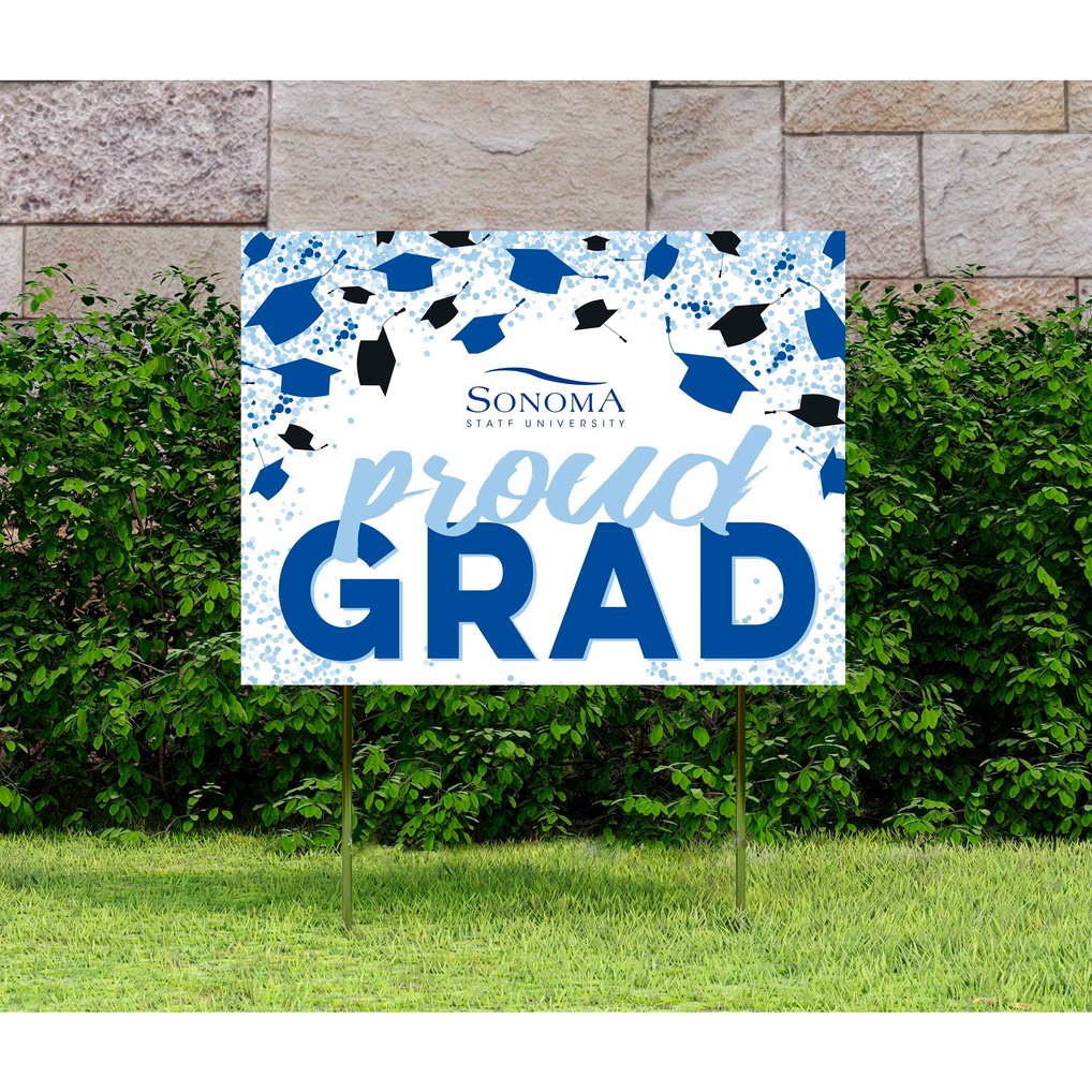  Sonoma State Seawolves  18" x 24" Proud Grad Yard Sign