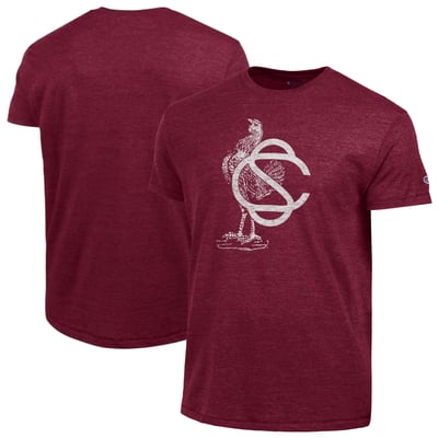  South Carolina Gamecocks Champion Vintage Triumph Tri-Blend T-Shirt - Garnet