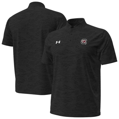 South Carolina Gamecocks Under Armour Drive Camo Jacquard Polo - Black