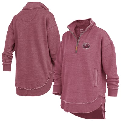 South Carolina Gamecocks Pressbox Women's Northfork Sojourn Poncho Quarter-Zip Sweatshirt - Garnet