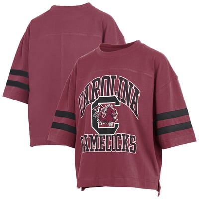  South Carolina Gamecocks Pressbox Women's Wayne Tyler Cropped T-Shirt - Garnet