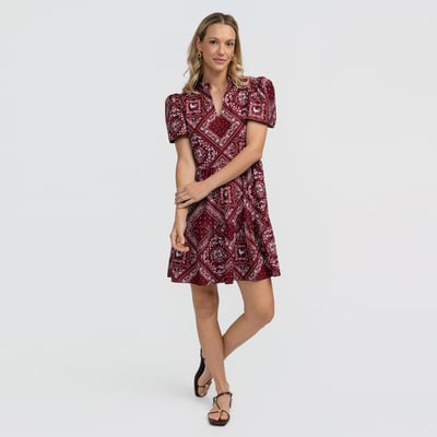 South Carolina Gamecocks Smith & Quinn Women's Bandana Print Tiered Dress - Garnet