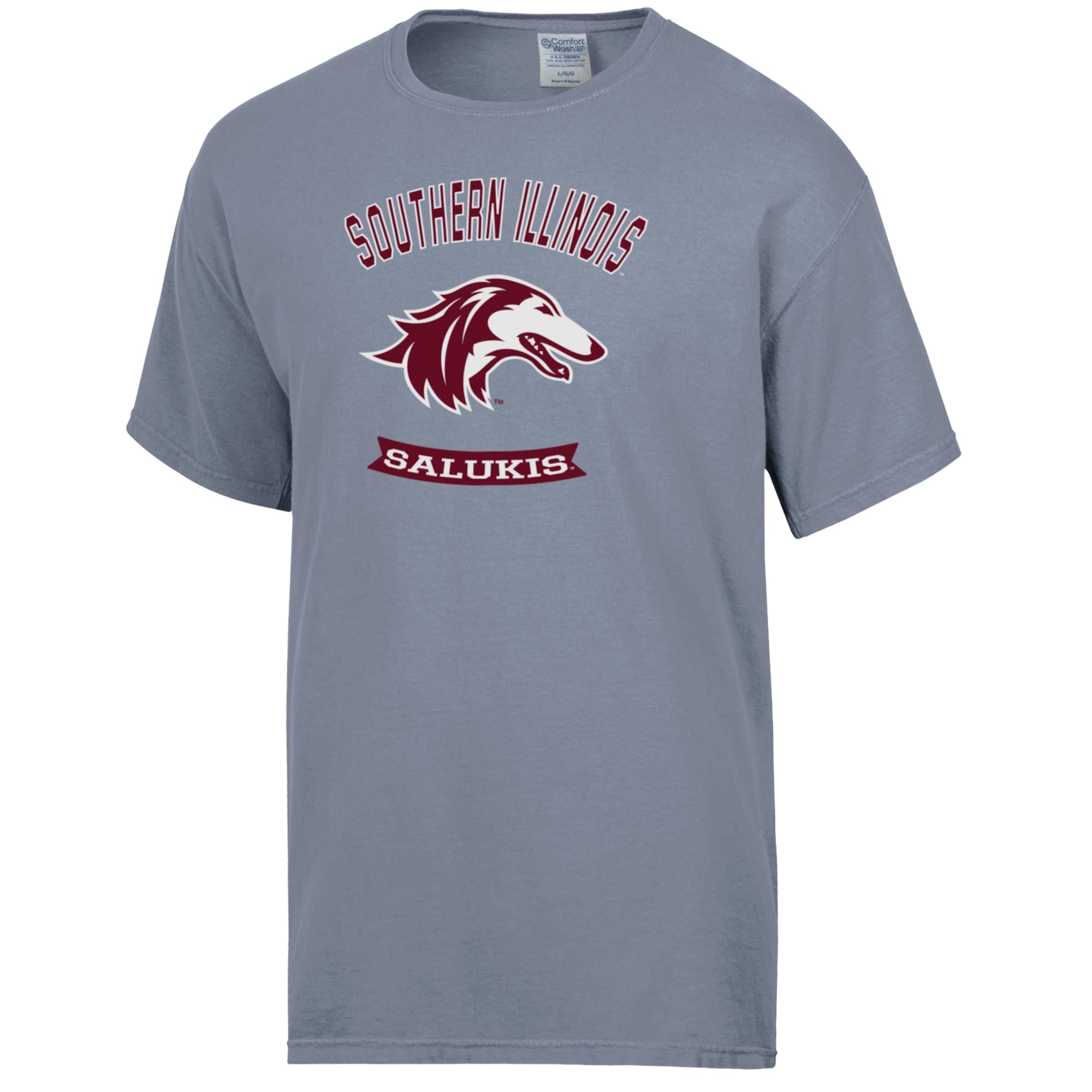 Men's ComfortWash Gray Southern Illinois Salukis Banner T-Shirt