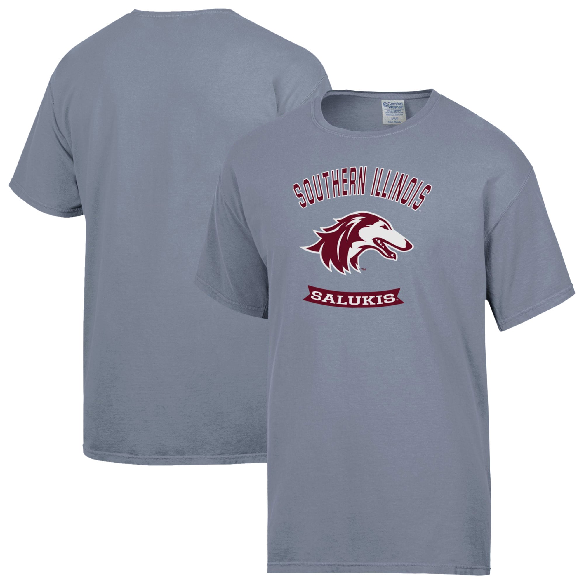 Men's ComfortWash Gray Southern Illinois Salukis Banner T-Shirt