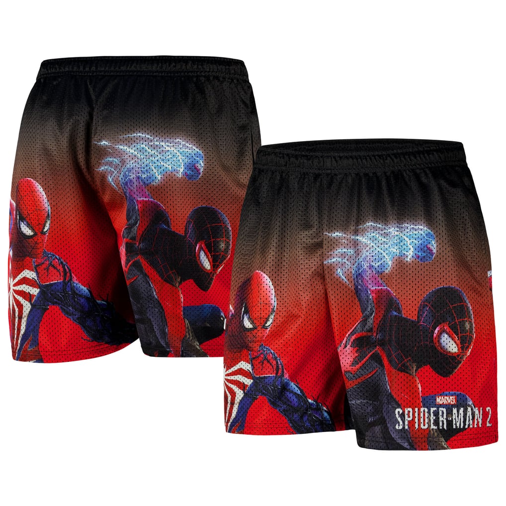 Spider-Man Chalk Line Spider-Man 2 Poster Art Retro Shorts - Black