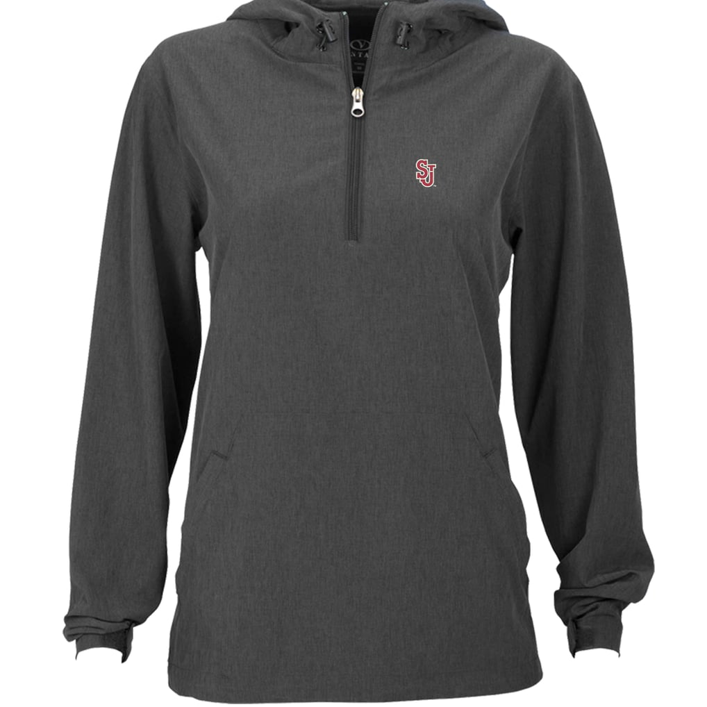 St. John's Red Storm Women's Pullover Stretch Anorak Jacket - Charcoal