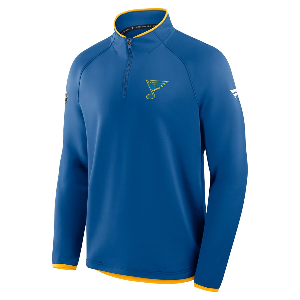 St. Louis Blues Fanatics Authentic Pro Rink Raglan Quarter-Zip Pullover - Blue