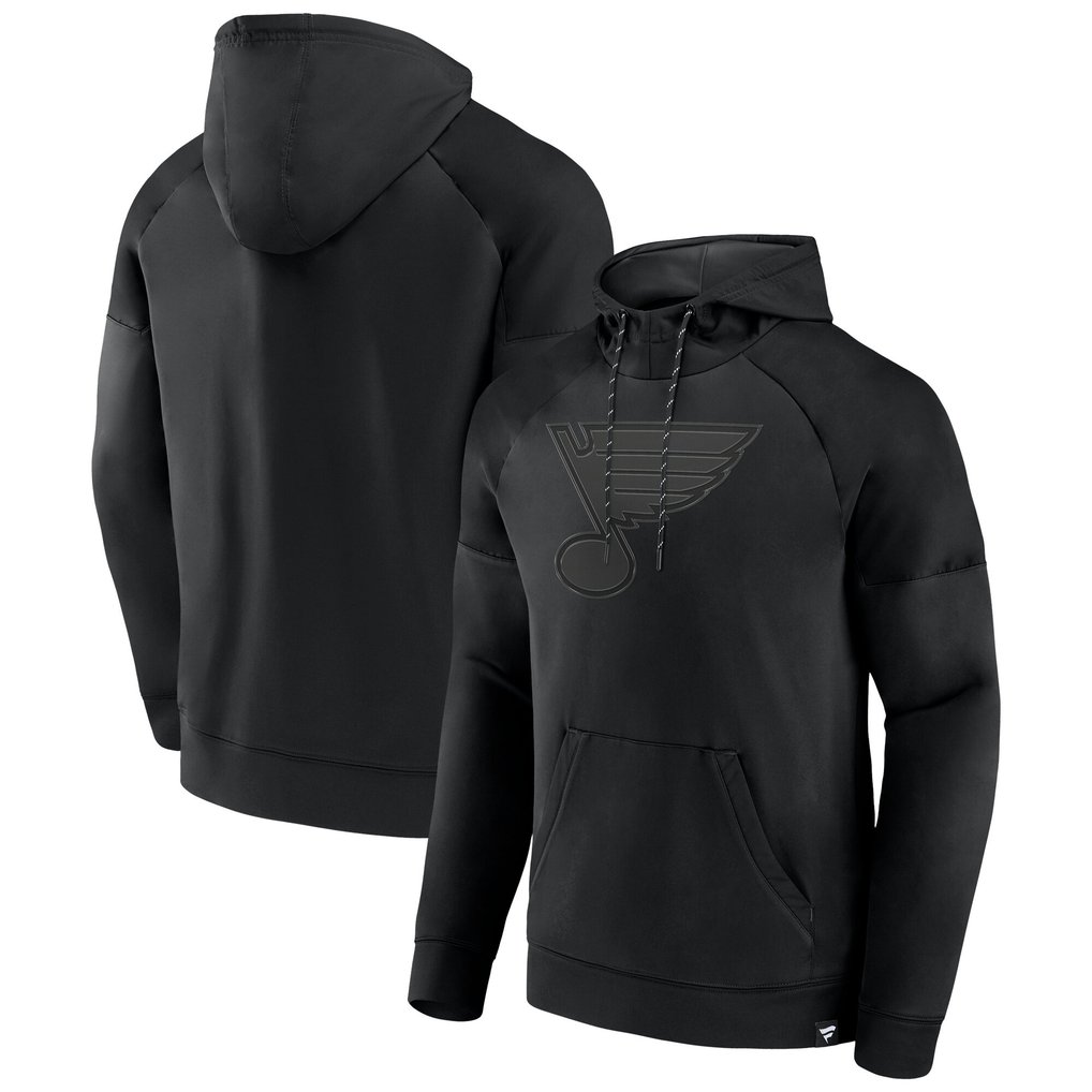  St. Louis Blues Fanatics Black Ice Defender Raglan Pullover Hoodie