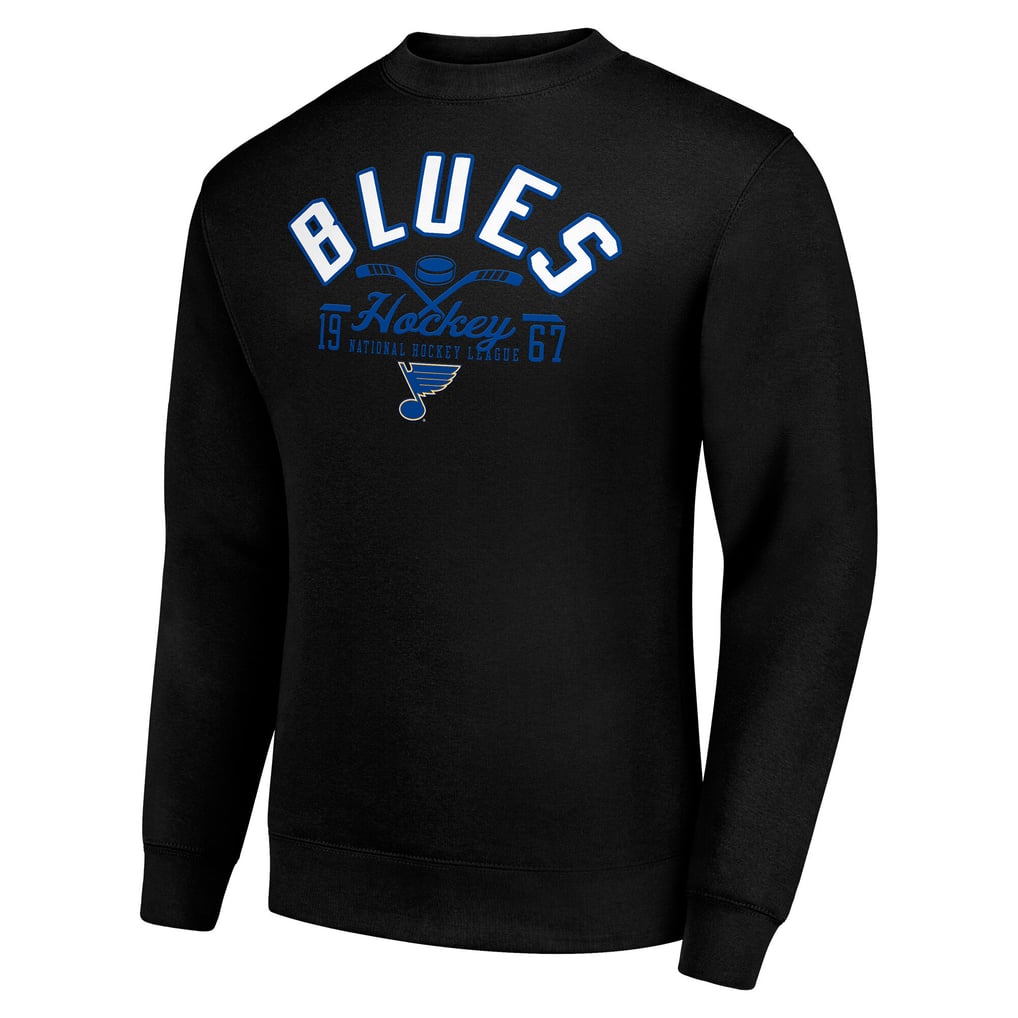 St. Louis Blues Starter Stick And Puck Logo Fleece Pullover Sweatshirt - Black