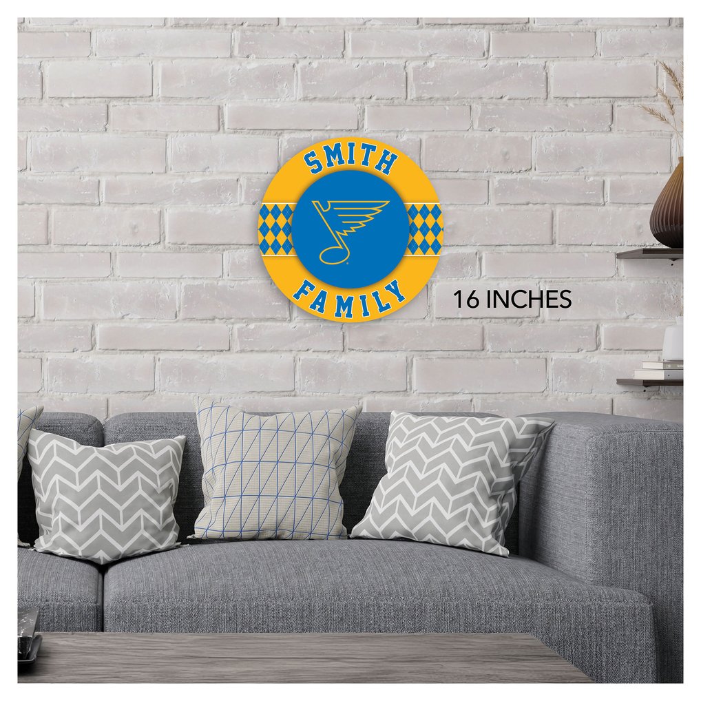 St. Louis Blues 16" Personalized Circle Wall Art