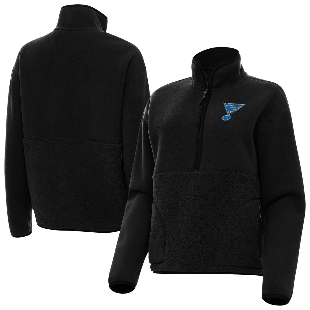 St. Louis Blues Antigua Women's Figure Half-Zip Pullover - Black