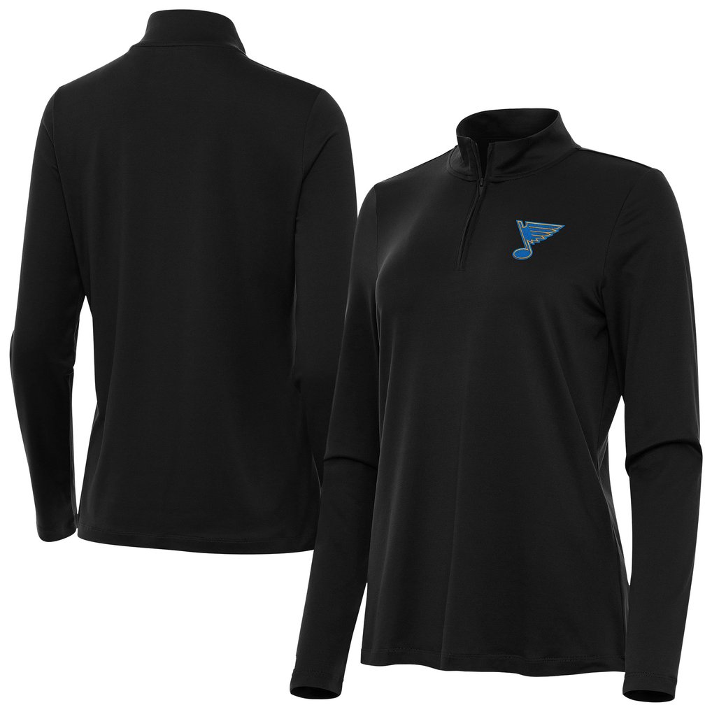 St. Louis Blues Antigua Women's Reprocess Quarter-Zip Pullover - Black