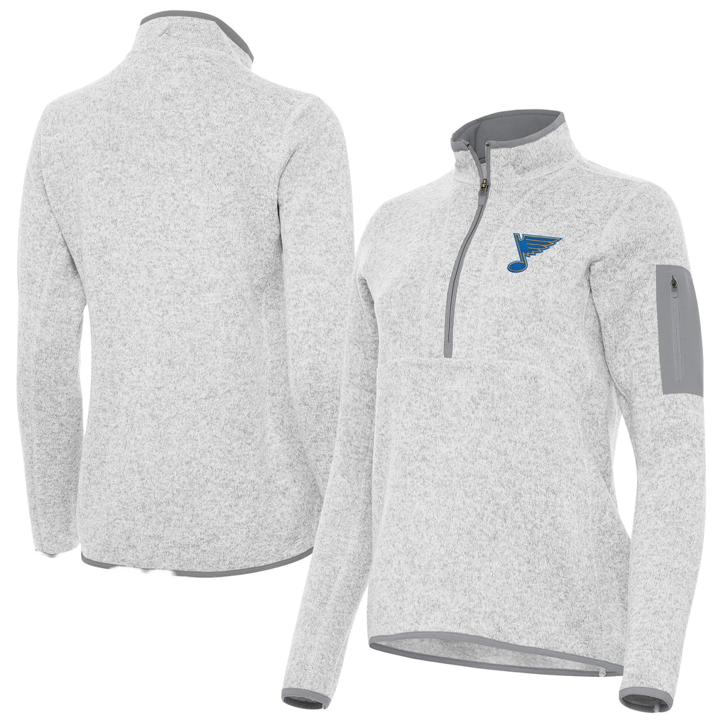 St. Louis Blues Antigua Women's Fortune Half-Zip Pullover - Heather Gray