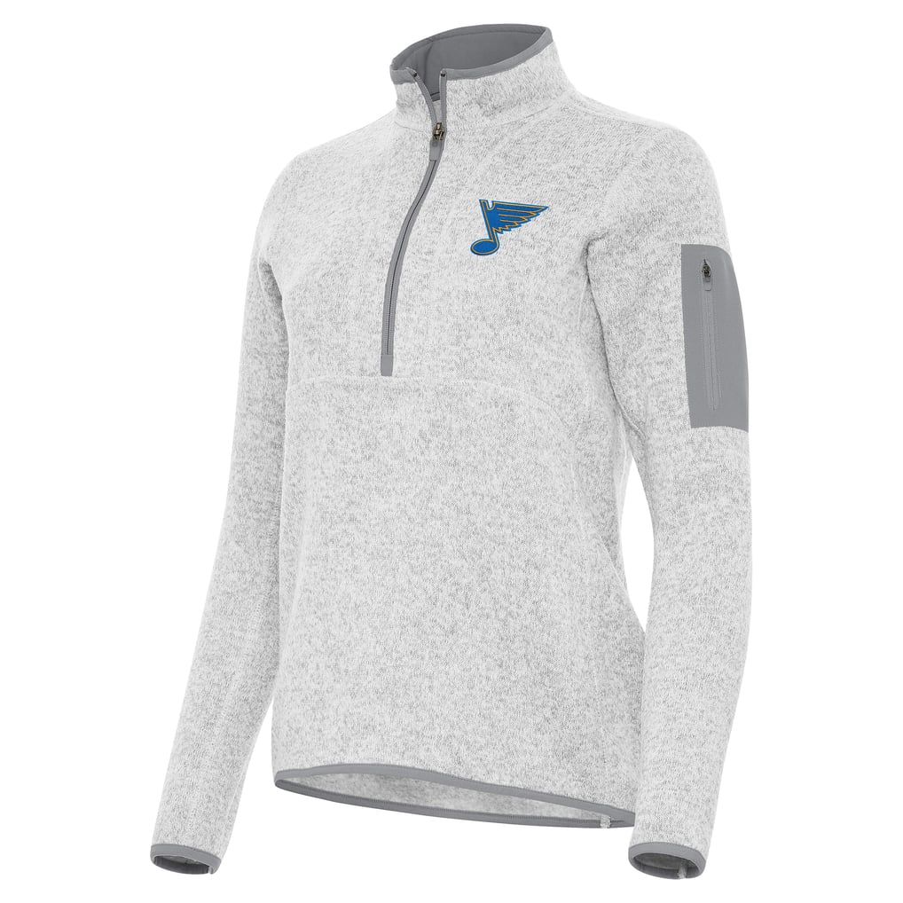 St. Louis Blues Antigua Women's Fortune Half-Zip Pullover - Heather Gray