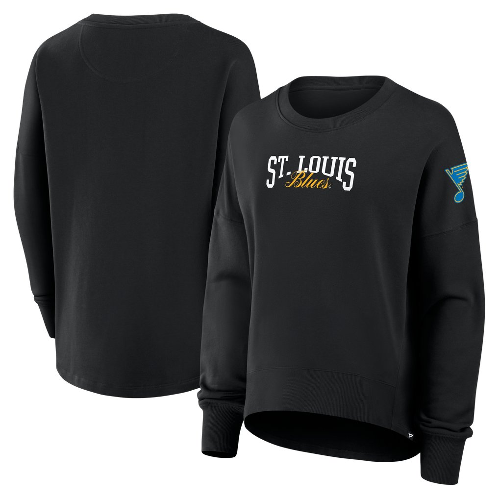 St. Louis Blues Fanatics Women's Oversized Foundation Script Sweatshirt - Black