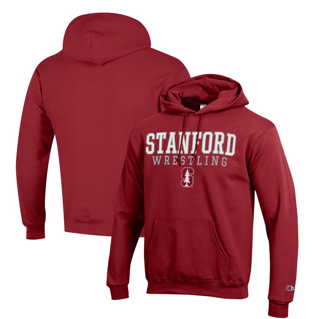 Stanford Cardinal Champion Wrestling Stack Logo Powerblend Pullover Hoodie - Cardinal