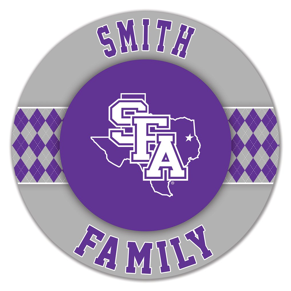 Stephen F Austin Lumberjacks 16" Personalized Circle Wall Art