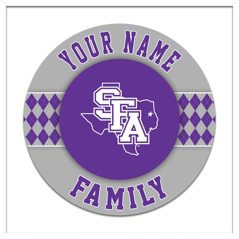 Stephen F Austin Lumberjacks 16" Personalized Circle Wall Art