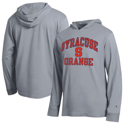  Syracuse Orange Champion High Motor All-Star Long Sleeve Hooded T-Shirt - Heather Gray