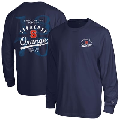  Syracuse Orange Champion Laminated All-Star Long Sleeve T-Shirt - Navy