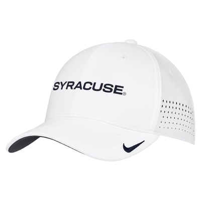 Syracuse Orange Nike 2026 On-Field AeroBill SwooshFlex Dri-FIT Hat - White